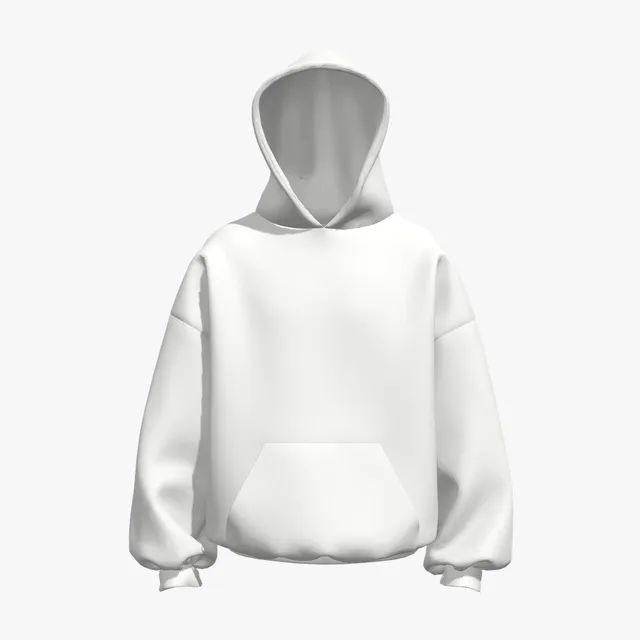 Blank white relaxed pullover hoodie mockup