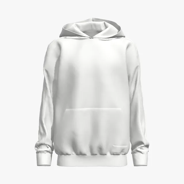 Blank white striped-sleeve hoodie mockup
