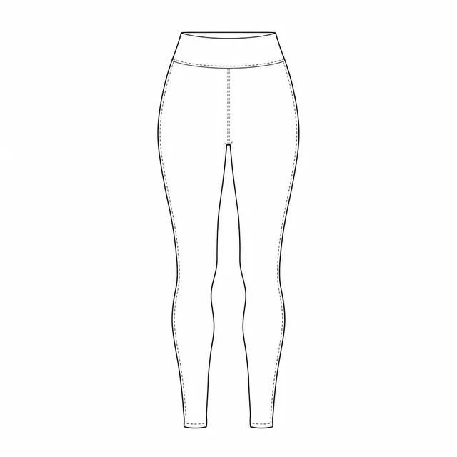 Technical drawing of slim-fit track pants