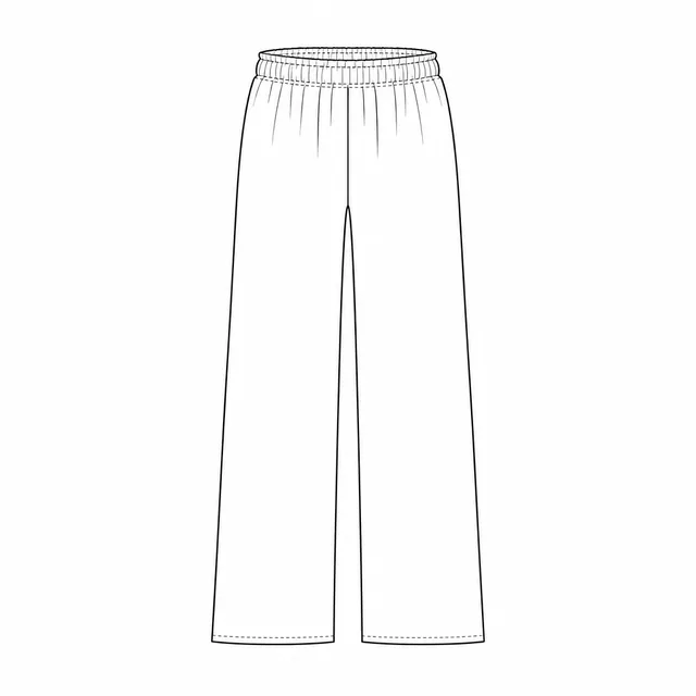 Technical drawing of wide-leg pants