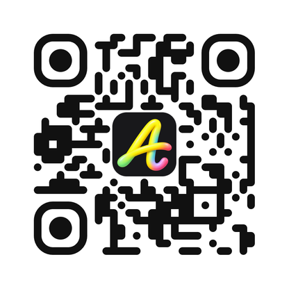 QR code with rounded modules and a logo in the center