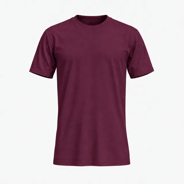 Plain classic crew-neck T-shirt in Bella+Canvas 3001 Maroon