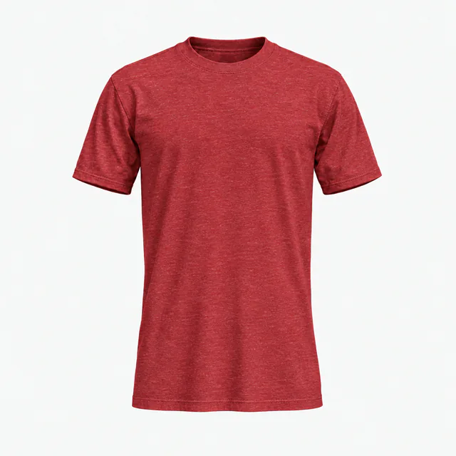 Plain classic crew-neck T-shirt in Bella+Canvas 3001CVC Heather Red