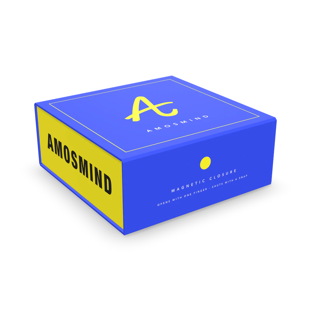 Magnetic box mockup with AmosMind artwork