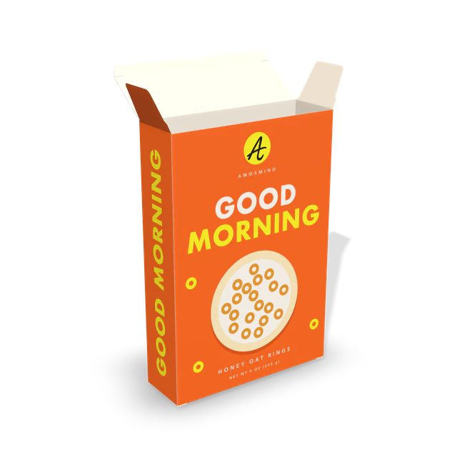 Open cereal box mockup