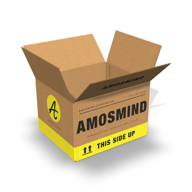 Open shipping box mockup