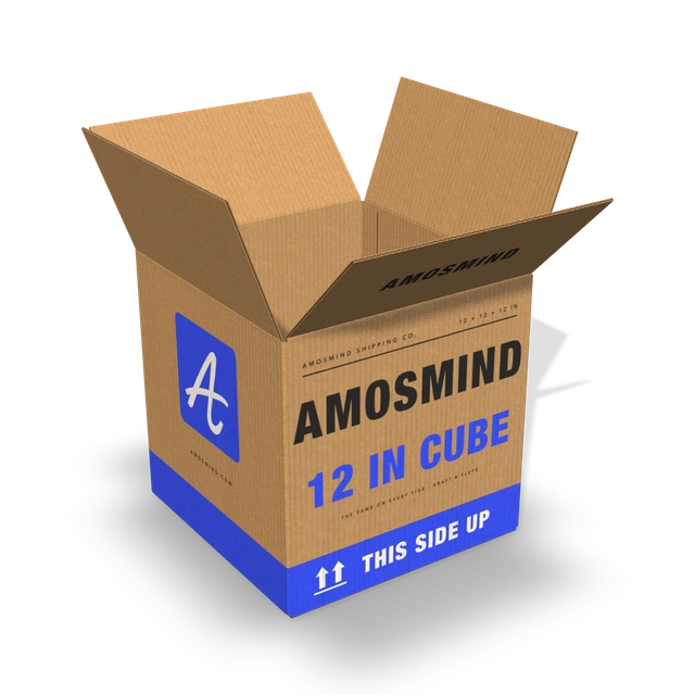 Open square shipping box mockup
