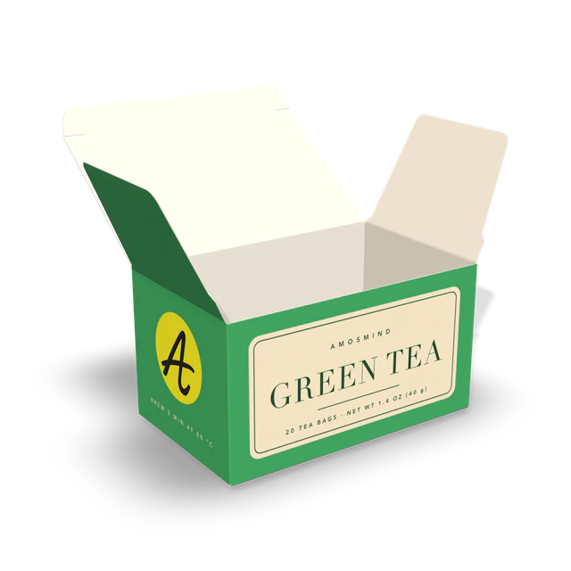 Open tea box mockup