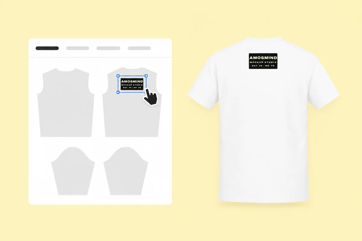 Placing artwork on the back piece of the T-shirt
