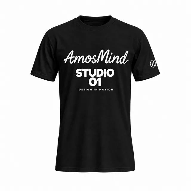 Black crew-neck T-shirt mockup