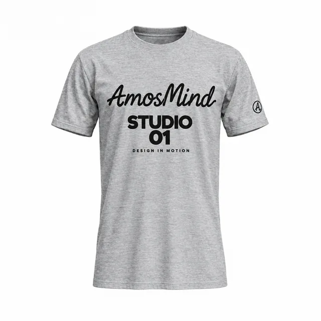 Heather grey crew-neck T-shirt mockup