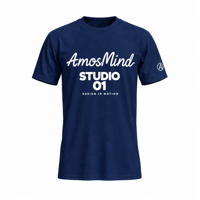 Navy crew-neck T-shirt mockup
