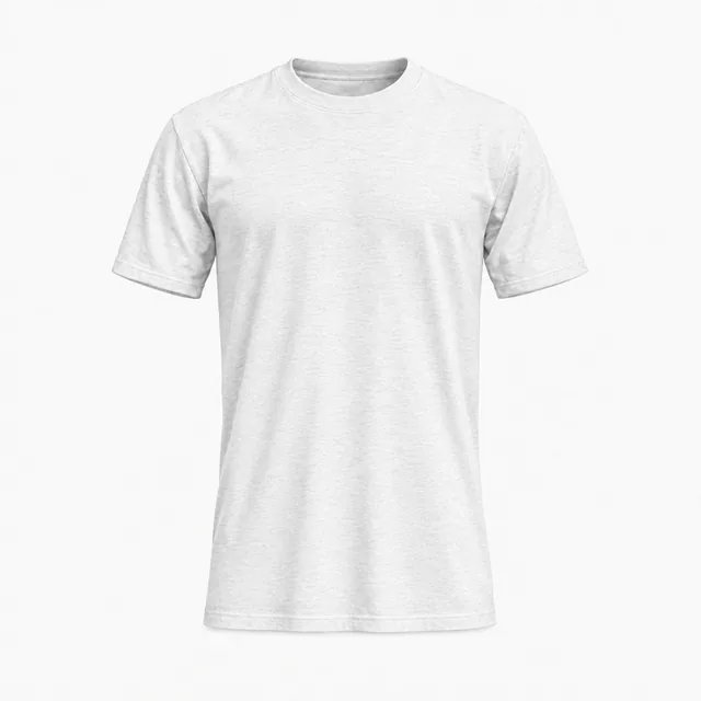 Plain classic crew-neck T-shirt in Bella+Canvas 3413 Solid White Triblend